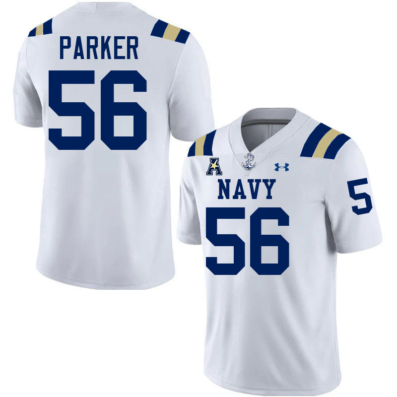 Navy Midshipmen #56 MarcAnthony Parker College Football Jerseys,Apparels Stitched-White